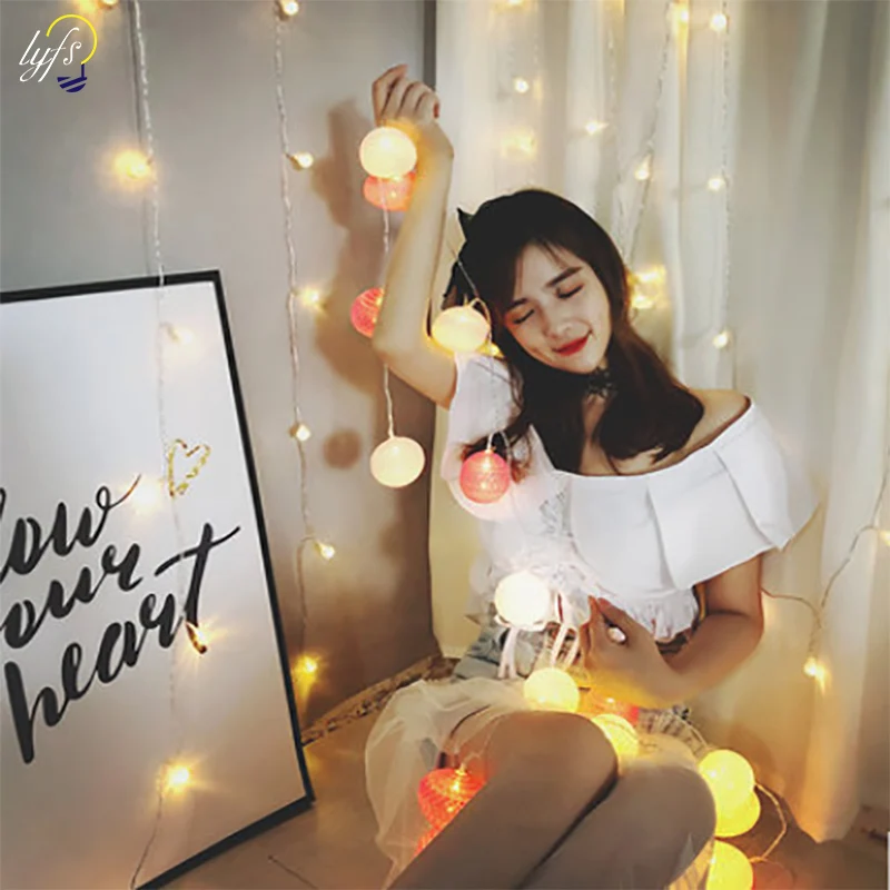 lyfs thailand Cotton Ball yellow-pink-beige Lantern string holiday Lights String Romantic Bedroom Decoration lights lamp
lyfs thailand Cotton Ball yellow-pink-beige Lantern string holiday Lights String Romantic Bedroom Decoration lights lamp