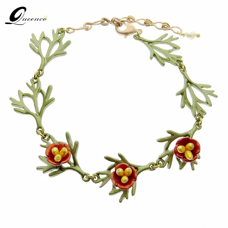 Production Vintage Ornaments Natural Pearl Opium Poppy Flower Green Roast Paint Bracelet
Production Vintage Ornaments Natural Pearl Opium Poppy Flower Green Roast Paint Bracelet