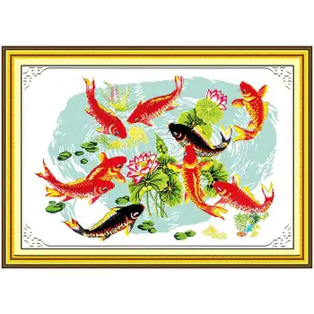 Night Fishes Play wi8th Lotus Counted Cross Stitch 11CT 14CT Cross Stitch animals Cross-stitch Kits Embroidery Needlework
Night Fishes Play wi8th Lotus Counted Cross Stitch 11CT 14CT Cross Stitch animals Cross-stitch Kits Embroidery Needlework