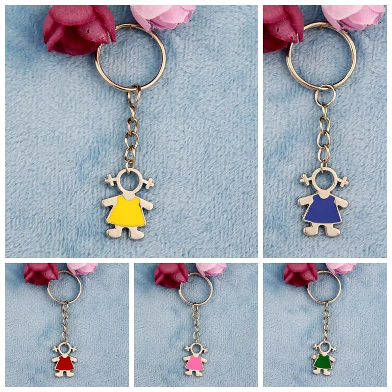 

30pcs Zinc Alloy Drop Glaze Multicolor Cute Girl Charm Pendant Key Ring Key Chain Trinket Fashion Jewelry DIY For Women&Men H931