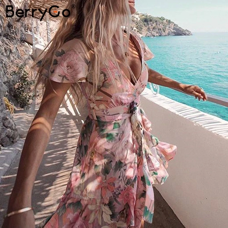 BerryGo women dresses boho floral print summer dress V-neck sashes ruffles cotton short beach dresses Holiday female sun dress
BerryGo women dresses boho floral print summer dress V-neck sashes ruffles cotton short beach dresses Holiday female sun dress