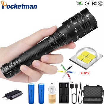 55000lm 50w High Power XHP50 Powerful Tactical LED Flashlight torch zoom lens 2pcs 18650 battery 4400mA
55000lm 50w High Power XHP50 Powerful Tactical LED Flashlight torch zoom lens 2pcs 18650 battery 4400mA