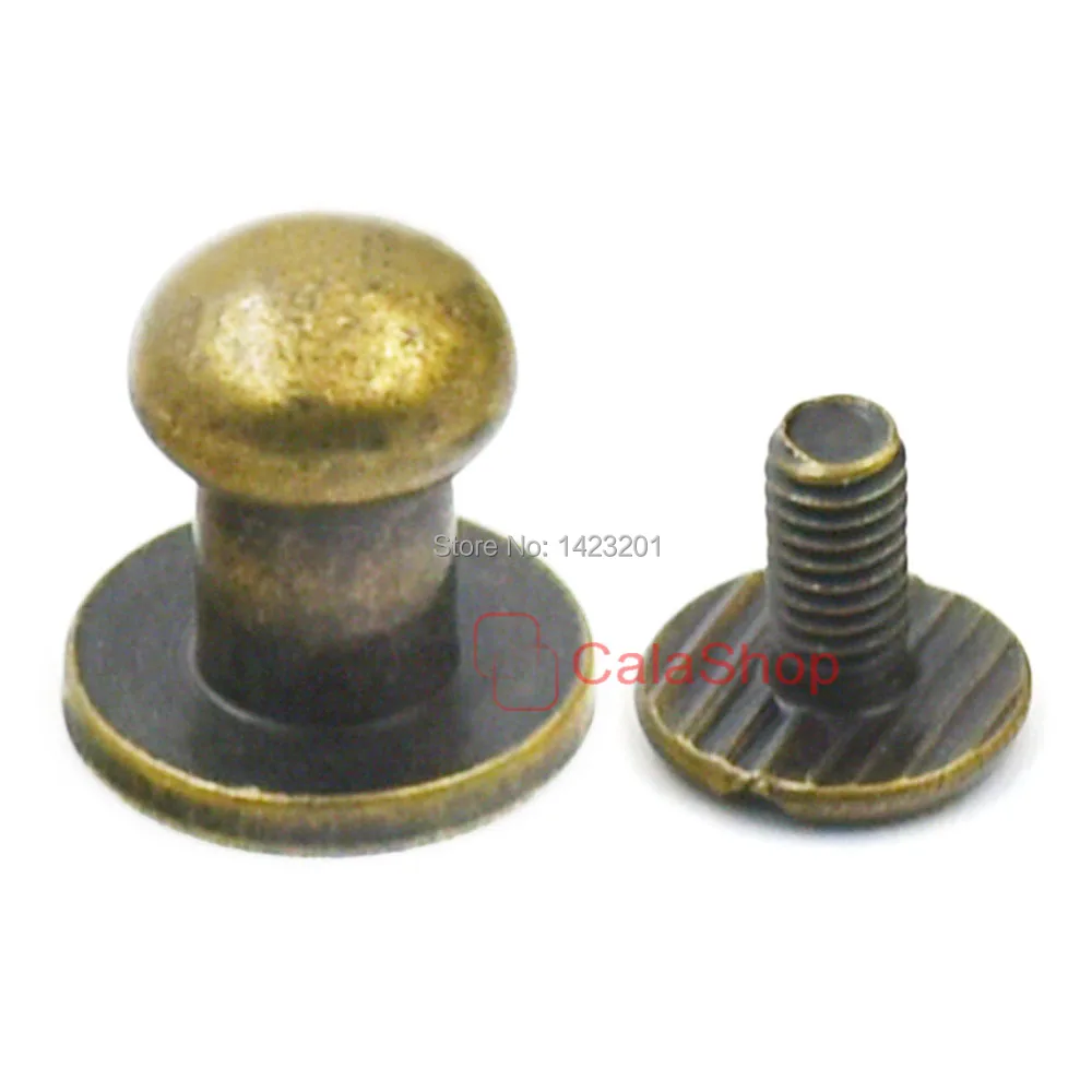 50 Pcs / Lot 6mm 5/16" Head Button Stud Screwback Leather Screw Bronze For Belt Scabbard Leather Bag Handbags
50 Pcs / Lot 6mm 5/16" Head Button Stud Screwback Leather Screw Bronze For Belt Scabbard Leather Bag Handbags