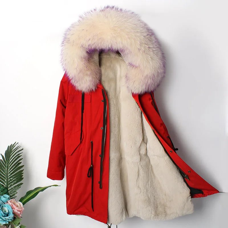 2019 Parka Winter Jacket Women Coat Natural Real Raccoon Fur Collar Hood Rex Rabbit Fur Liner Thick Detachable Outerwear Casual
2019 Parka Winter Jacket Women Coat Natural Real Raccoon Fur Collar Hood Rex Rabbit Fur Liner Thick Detachable Outerwear Casual