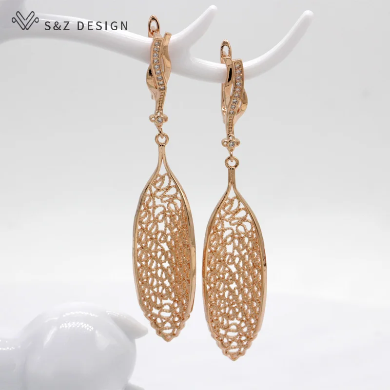 S&Z 2019 New Long Hollow out Leaf Earring For Women Bohemia 585 Rose Gold Color Fine Wedding Fashion Party Jewelry
S&Z 2019 New Long Hollow out Leaf Earring For Women Bohemia 585 Rose Gold Color Fine Wedding Fashion Party Jewelry