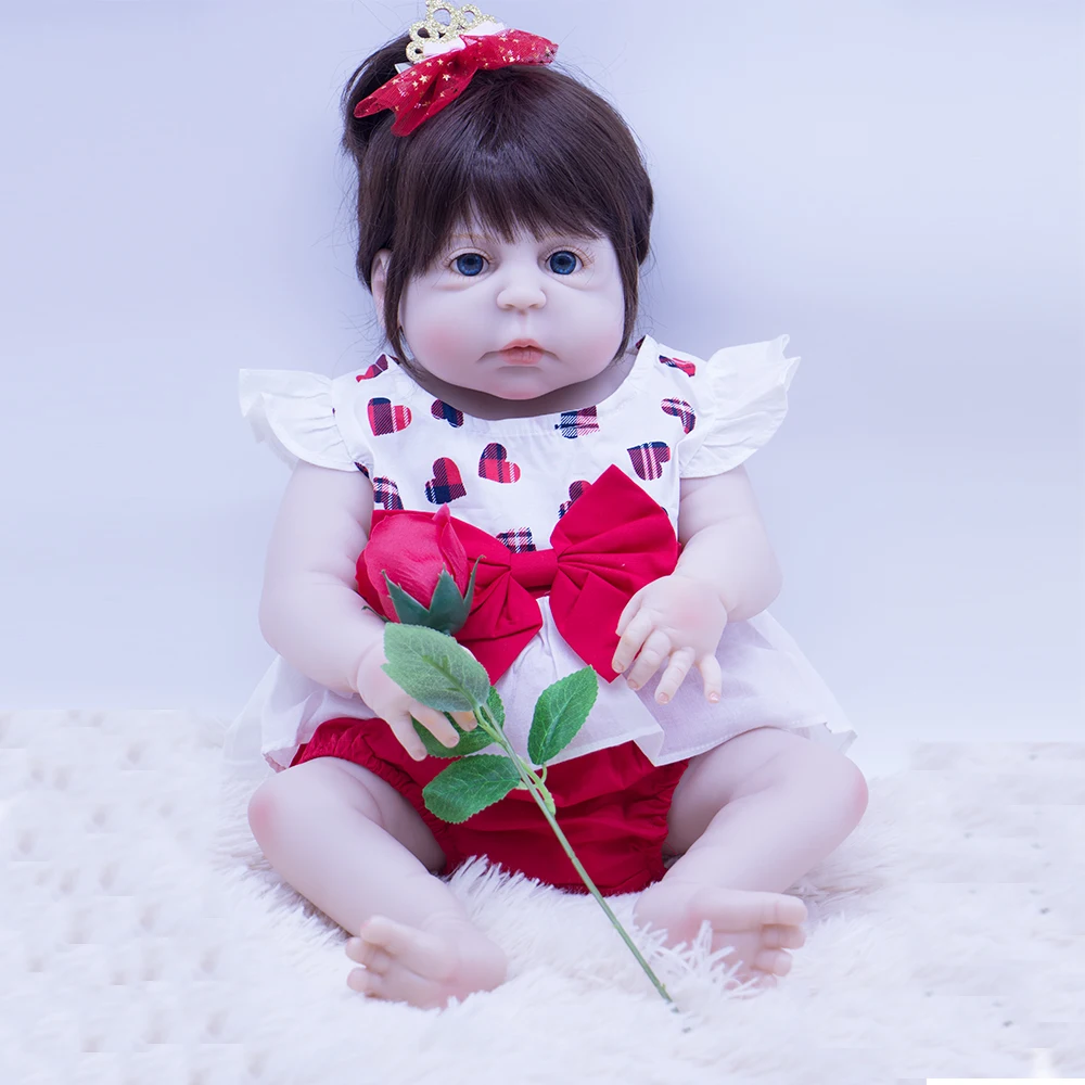 Lifelike Bebes Reborn Baby Dolls hard Vinyl Body Silicone Reborn Baby Doll 57cm blue eyes Girls princess doll play house toy
Lifelike Bebes Reborn Baby Dolls hard Vinyl Body Silicone Reborn Baby Doll 57cm blue eyes Girls princess doll play house toy