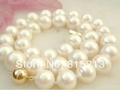 

FREE SHIPPING> NOBLEST AAA SOUTH SEA 10-11MM WHITE PEARL NECKLACE 18"