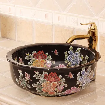 Jingdezhen Bathroom ceramic sink wash basin Counter Top Wash Basin Bathroom Sinks hand painted ceramics bowls peony pattern
Jingdezhen Bathroom ceramic sink wash basin Counter Top Wash Basin Bathroom Sinks hand painted ceramics bowls peony pattern