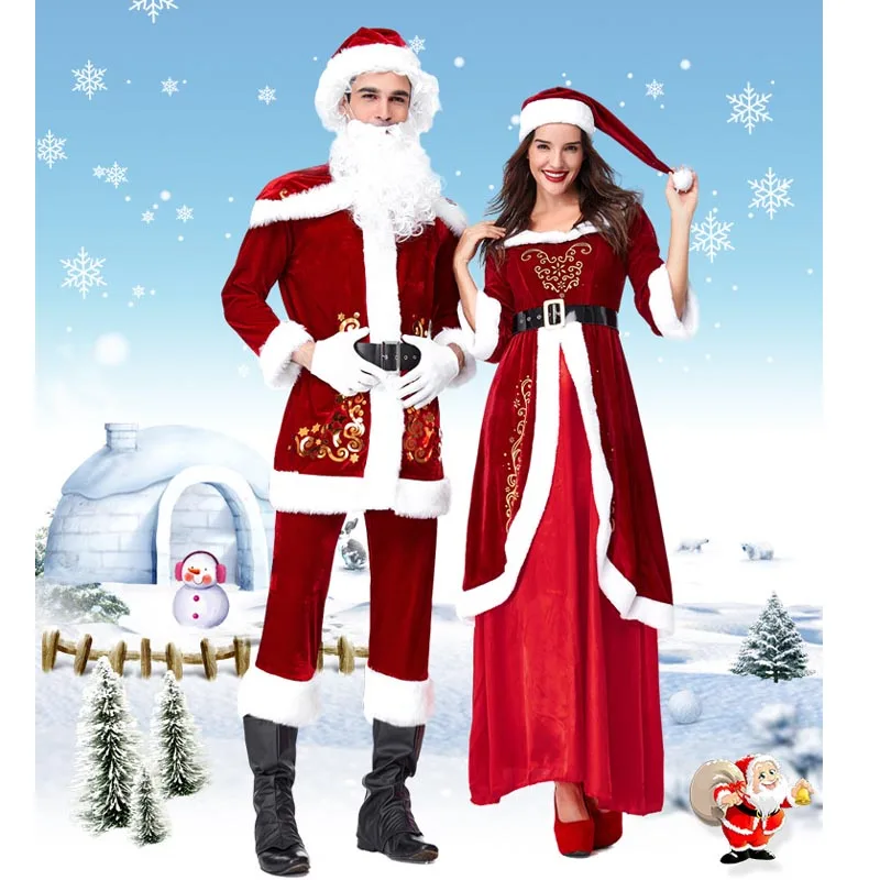 Cosplay Santa Claus Cosplay Costume Deluxe Velvet Red Jacket Dresses White Beard New Year Christmas Party For Adults Women Men
Cosplay Santa Claus Cosplay Costume Deluxe Velvet Red Jacket Dresses White Beard New Year Christmas Party For Adults Women Men