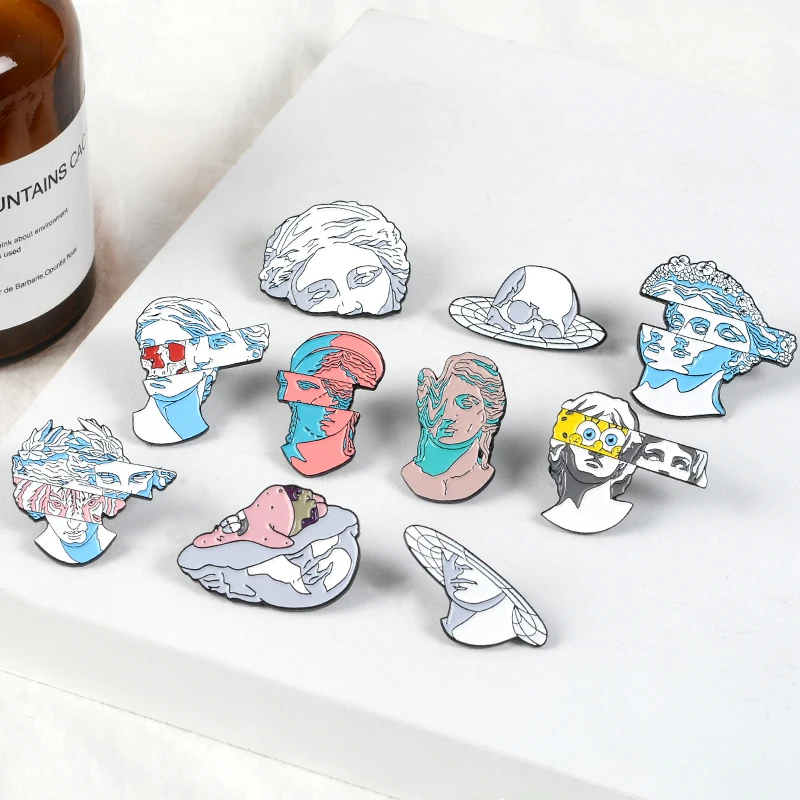 Abstract Art sculpture Pins Cartoon sponge starfish Brooches Weird Scary enamel Pin Wolf Skull Lapel Pin Badge Women men Jewelry
Abstract Art sculpture Pins Cartoon sponge starfish Brooches Weird Scary enamel Pin Wolf Skull Lapel Pin Badge Women men Jewelry