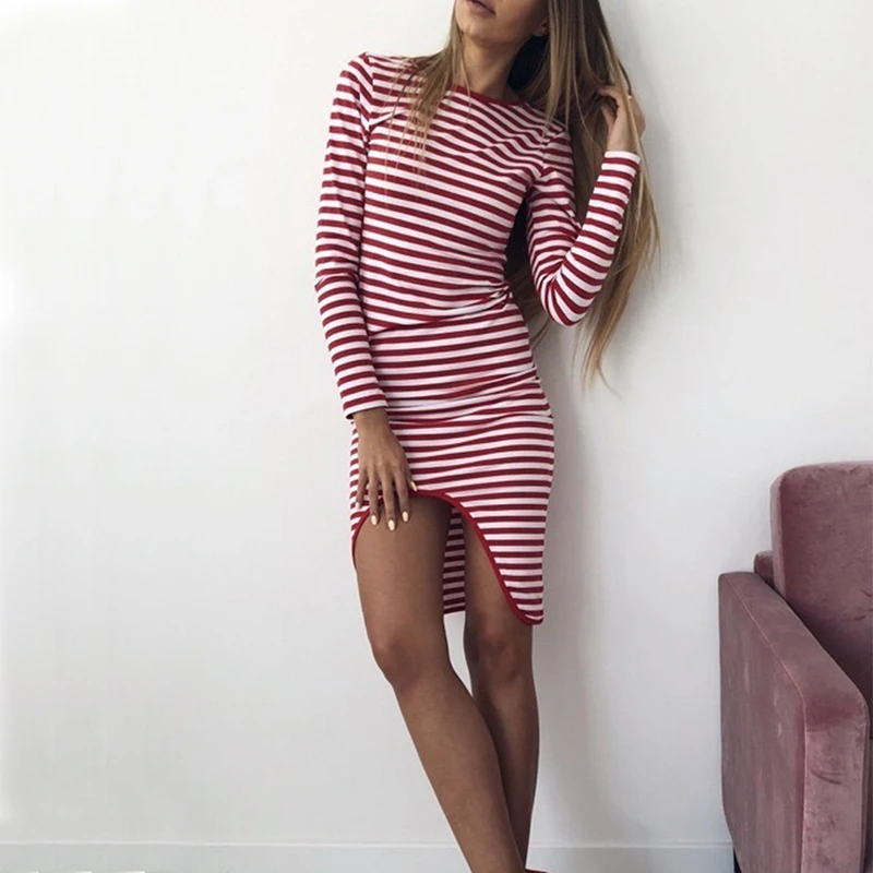 Women Sexy Bodycon Dresses O-Neck Long Sleeve Striped Mini Female Clothes Woman Hip Package Dresses WS9909V 
Women Sexy Bodycon Dresses O-Neck Long Sleeve Striped Mini Female Clothes Woman Hip Package Dresses WS9909V