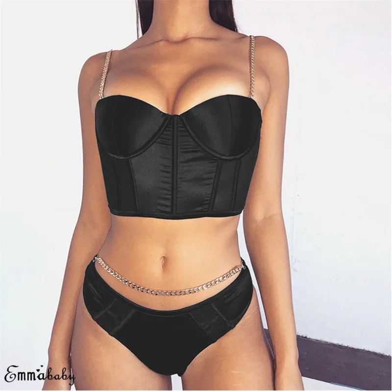 Sexy Women Clubwear Sleeveless Chain Strap Tank Vest Camis Bustier Crop Tops V-neck Bodycon Patchwork Vest Tube Tank Outwear New
Sexy Women Clubwear Sleeveless Chain Strap Tank Vest Camis Bustier Crop Tops V-neck Bodycon Patchwork Vest Tube Tank Outwear New