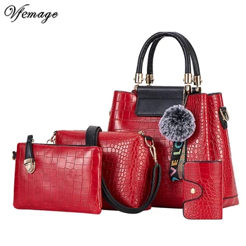 Vfemage 4Pcs/Sets Handbag Women Shoulder Bags Bucket PU Composite Bags Female Crossbody Messenger Bag Purse Large Capacity Sac
Vfemage 4Pcs/Sets Handbag Women Shoulder Bags Bucket PU Composite Bags Female Crossbody Messenger Bag Purse Large Capacity Sac