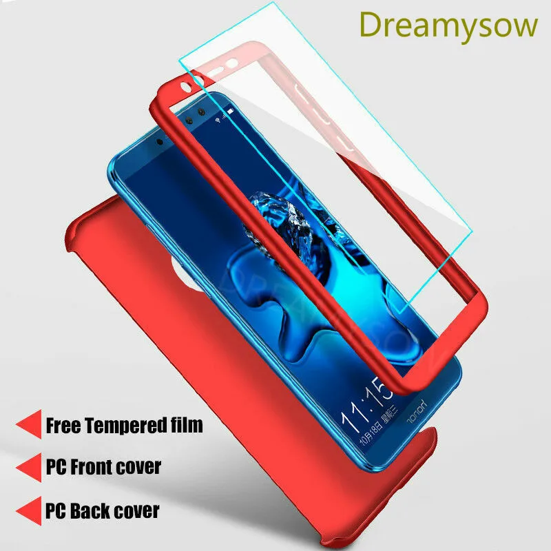 

360 Degree Full Protective Phone Case For Huawei Y7 Y6 Pro PSmart 2019 P30 P20 Mate20 Lite Pro Honor 7A 7C 8A 8C Case With Glass