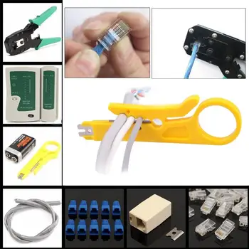 Cat 6 Crimper Ethernet LAN Kit Cable Tester Crimper Crimping Tool Wire Stripper Pliers Tools Network Ethernet LAN Tester Kit
Cat 6 Crimper Ethernet LAN Kit Cable Tester Crimper Crimping Tool Wire Stripper Pliers Tools Network Ethernet LAN Tester Kit