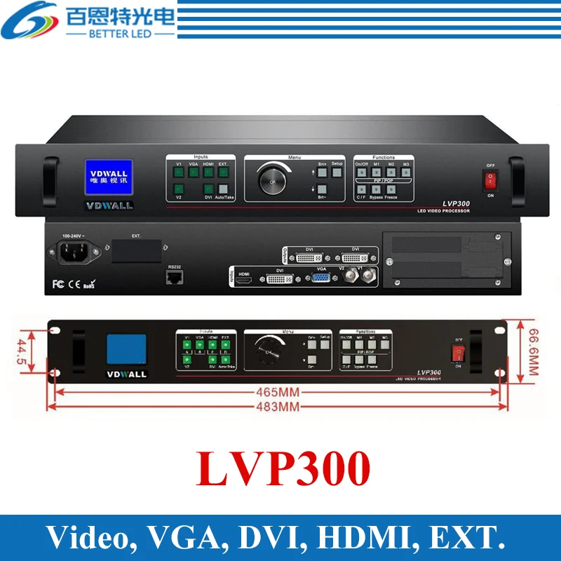 Видеопроцессор VDWALL LVP300 1920*1080 пикселей светодиодный дисплей высокого качества |