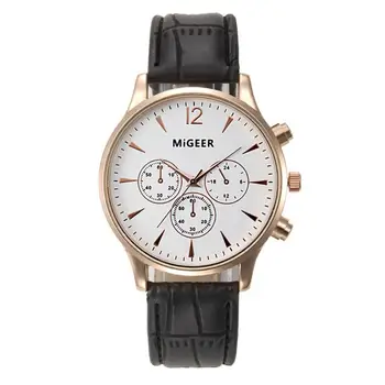 MIGEER Top Brand Relojes Mujer Business Leather Quartz