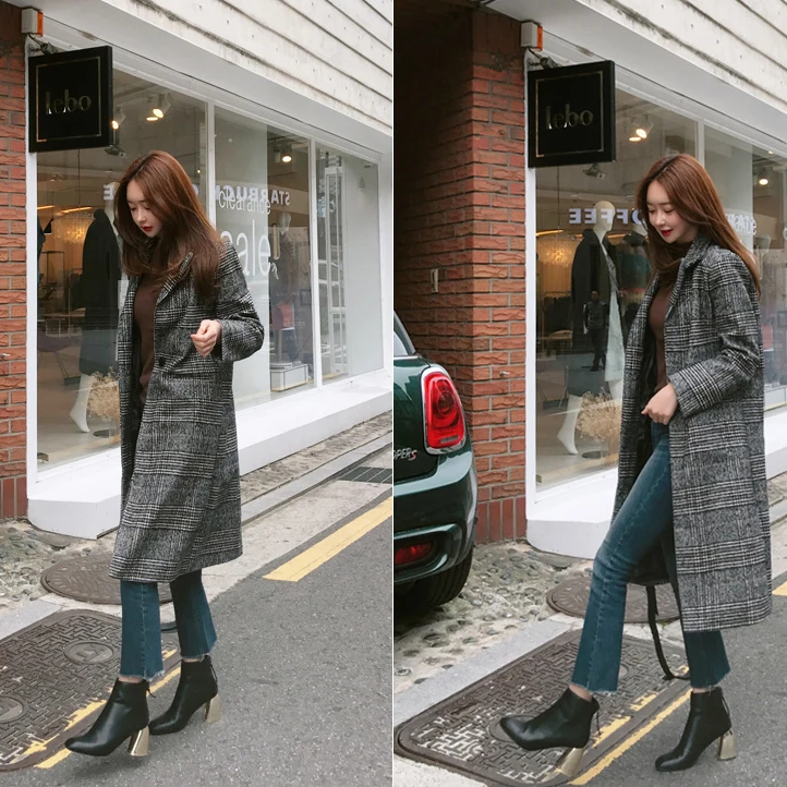 Spring Autumn Women's Wool Plaid Coat New Fashion Long Woolen Coat Slim Type Female Winter Wool Jackets Female Outwer
Spring Autumn Women's Wool Plaid Coat New Fashion Long Woolen Coat Slim Type Female Winter Wool Jackets Female Outwer
