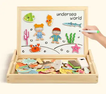 BBK High-Quality Wooden Toys Multifunctional Drawing Board Cartoon Undersea World Magnetic Fishing Games Kids Educational Toys
BBK High-Quality Wooden Toys Multifunctional Drawing Board Cartoon Undersea World Magnetic Fishing Games Kids Educational Toys