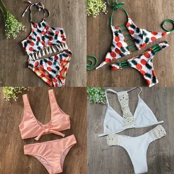 Women's High Waisted Bikini Set Sexy Hollow Out Bandage Bikini Push Up Padded Swimsuit Bathing Suit Swimwear Biquini
Women's High Waisted Bikini Set Sexy Hollow Out Bandage Bikini Push Up Padded Swimsuit Bathing Suit Swimwear Biquini