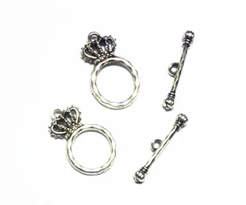 100 Sets/lot Crown Circle O T Shaped Toggle Clasps antique silver plated connector DIY accessories free ship,O:24x15 mm T:25mm
100 Sets/lot Crown Circle O T Shaped Toggle Clasps antique silver plated connector DIY accessories free ship,O:24x15 mm T:25mm