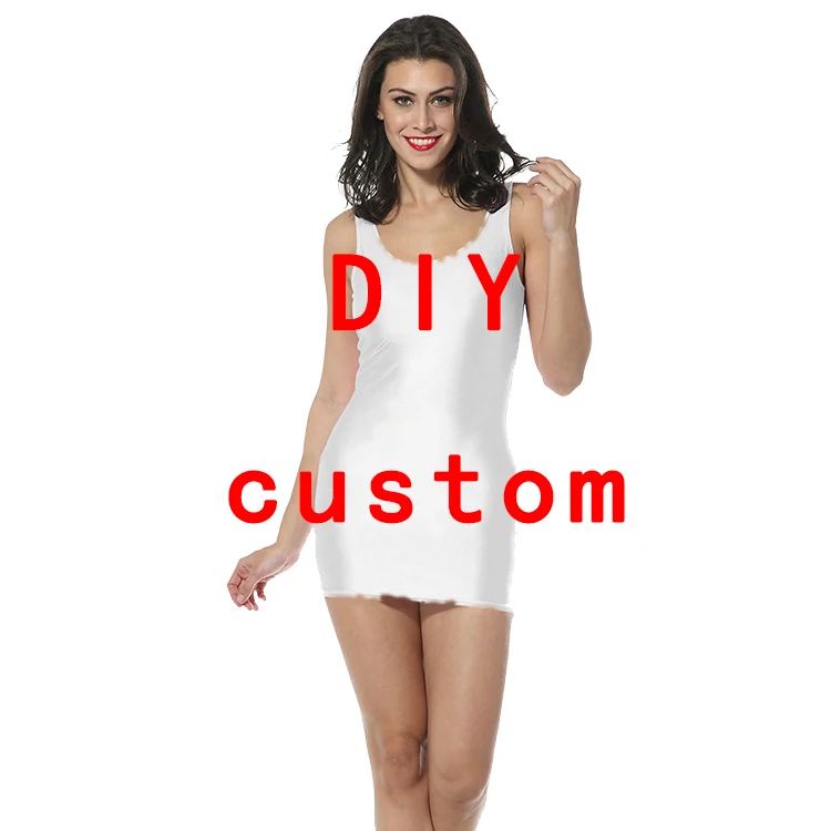 

3D Print DIY Custom women Summer women's clothing tank top dress sleeveless dress Quality quality Dropshipping Pack hip skirt