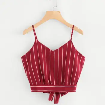 KANCOOLD tops high quality girl Self Tie Back V Neck Striped Crop Cami Top Camisole summer tops for women 2018 ap26
KANCOOLD tops high quality girl Self Tie Back V Neck Striped Crop Cami Top Camisole summer tops for women 2018 ap26