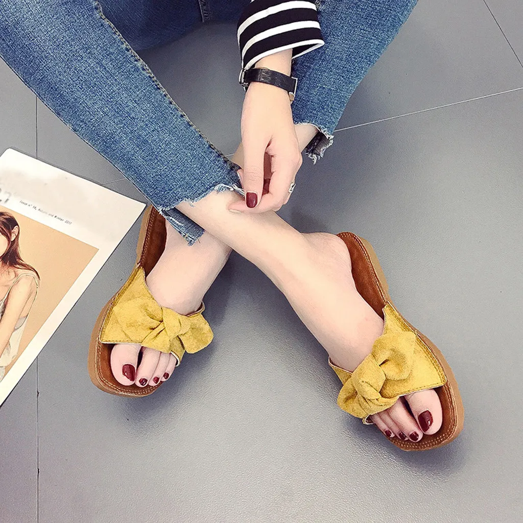Summer Flip Flops Women Slippers Bow Beach Sandals Women Outdoor Big Size Flat Slippers Casual Shoes Yellow
Summer Flip Flops Women Slippers Bow Beach Sandals Women Outdoor Big Size Flat Slippers Casual Shoes Yellow