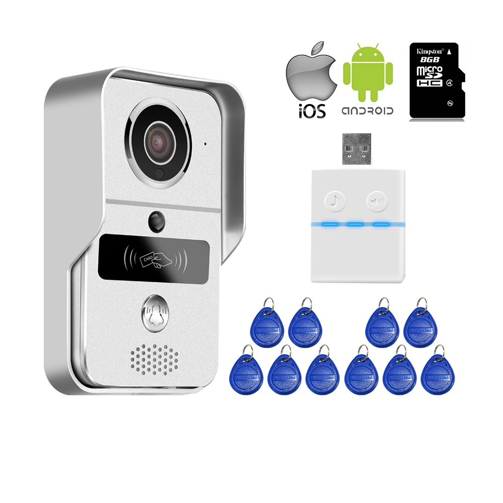 Free Shipping New Wireless Wifi IP RFID Access Doorbell Camera Video Intercom for Android IOS Phone Remote View Unlock + 8G TF
Free Shipping New Wireless Wifi IP RFID Access Doorbell Camera Video Intercom for Android IOS Phone Remote View Unlock + 8G TF