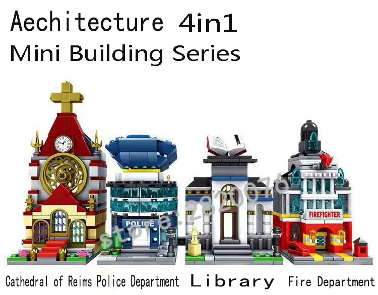 4 in 1 Model building kit compatible with lege city Reims Cathedral police fire Station library City Street View Buildin 543pcs
4 in 1 Model building kit compatible with lege city Reims Cathedral police fire Station library City Street View Buildin 543pcs