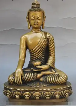 

S00522 7" Tibetan Buddhism fane Bronze Joss Menla Medicine Buddha medical God Statue