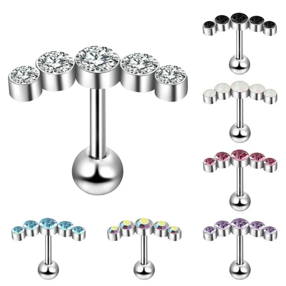 5 Crystals Ear Tragus Cartilage Piercing Helix Lobe Earrings Barbell Daith Piercing Orelha Ear Stud Labret Fake Body Jewelry 1pc
5 Crystals Ear Tragus Cartilage Piercing Helix Lobe Earrings Barbell Daith Piercing Orelha Ear Stud Labret Fake Body Jewelry 1pc