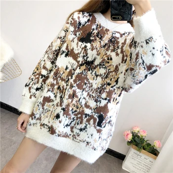 Women Fashion Soft Mohair Winter Pullovers Sweater Female Loose Print O neck Sweaters Plus Size
Women Fashion Soft Mohair Winter Pullovers Sweater Female Loose Print O neck Sweaters Plus Size