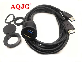 USB 3.0 & HDMI to HDMI + USB3.0 AUX Extension Dash Panel Waterproof Car Flush Mount Cable For Car Boat and Motorcycle - 3ft
USB 3.0 & HDMI to HDMI + USB3.0 AUX Extension Dash Panel Waterproof Car Flush Mount Cable For Car Boat and Motorcycle - 3ft