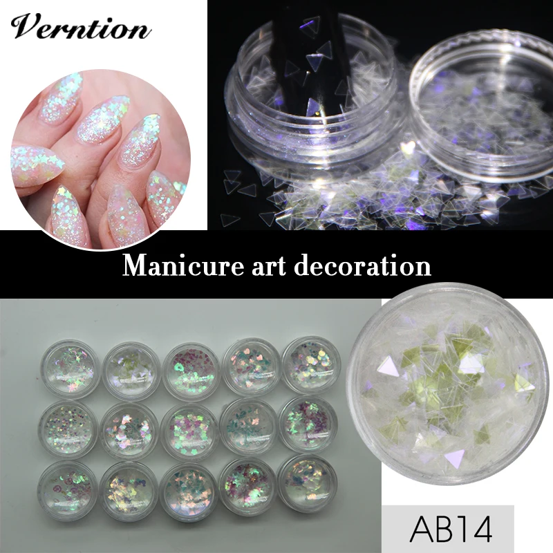 Verntion Holographic Nail Powder Nail Art Rhinestone Glitter Triangle Shape Decoration Sequins Manicure Accessory Nail Sticker
Verntion Holographic Nail Powder Nail Art Rhinestone Glitter Triangle Shape Decoration Sequins Manicure Accessory Nail Sticker