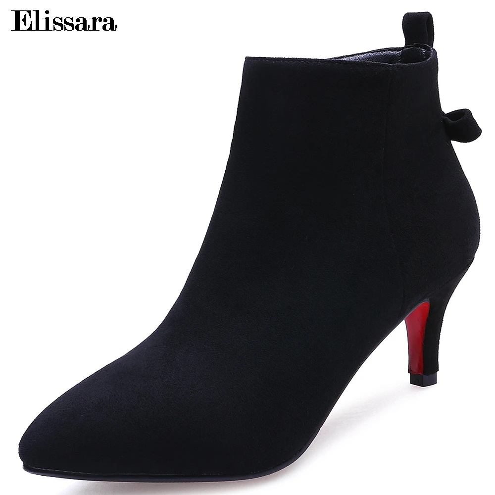 Elissara Women High Heels Ankle Boots Shoes Women Zip Pointed Toe Kitten Heels Boots Women's Winter Boots Plus Size 33-42
Elissara Women High Heels Ankle Boots Shoes Women Zip Pointed Toe Kitten Heels Boots Women's Winter Boots Plus Size 33-42