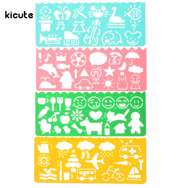 4pcs/set Funny Plastic Art Graphics Drawing Template Ruler for Student Kids Children Stationery Assorted Color Randomly
4pcs/set Funny Plastic Art Graphics Drawing Template Ruler for Student Kids Children Stationery Assorted Color Randomly