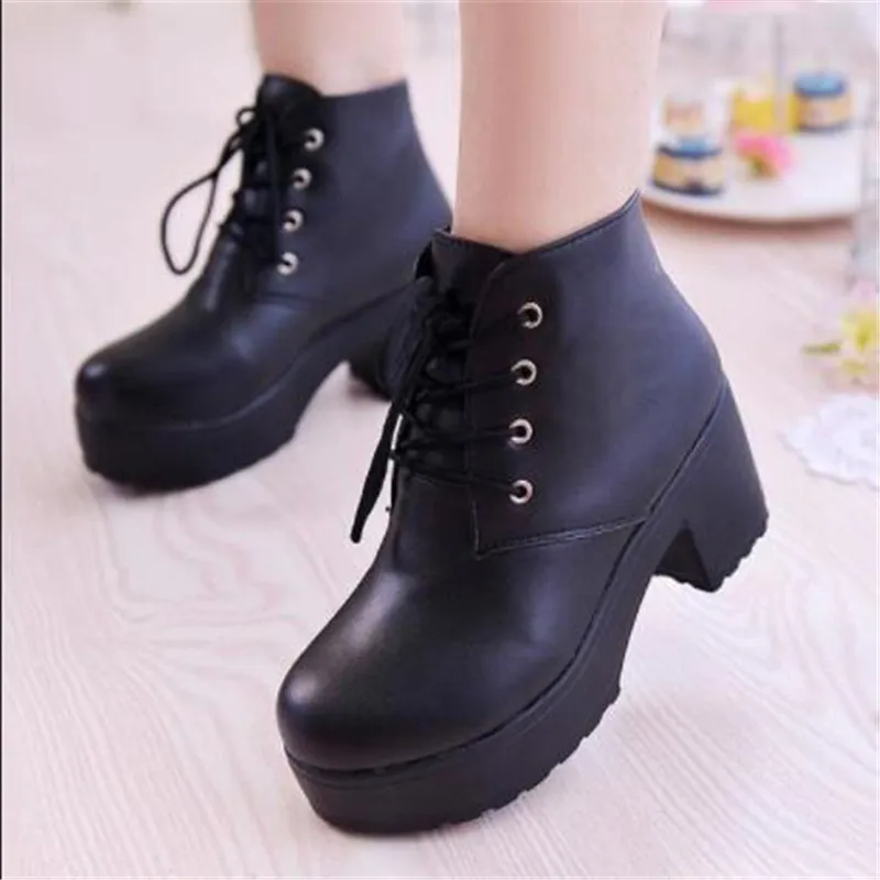New spring and autumn waterproof platform ankle boots women's boots thick with lace-up platform boots high-heeled boots
New spring and autumn waterproof platform ankle boots women's boots thick with lace-up platform boots high-heeled boots