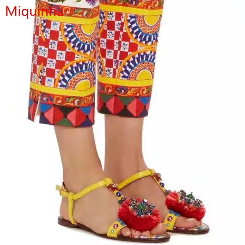 Miquinha Flower Decor Crystal Embellished Women Summer Sandals Beach Vacation Summer Shoes Sicilian Style Runway Shoes Open Toe
Miquinha Flower Decor Crystal Embellished Women Summer Sandals Beach Vacation Summer Shoes Sicilian Style Runway Shoes Open Toe