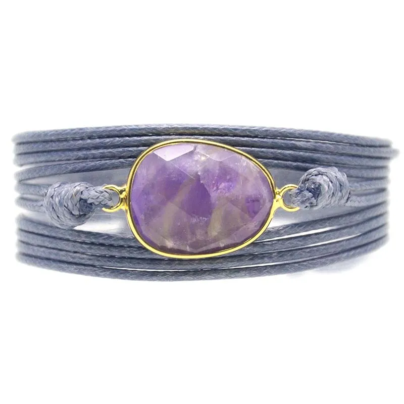 Natural Stone Amethyst Pendant Non-leather Multilayer Rope Bracelet Boho Chic Friendship Bracelet Women Jewelry Bracelets
Natural Stone Amethyst Pendant Non-leather Multilayer Rope Bracelet Boho Chic Friendship Bracelet Women Jewelry Bracelets