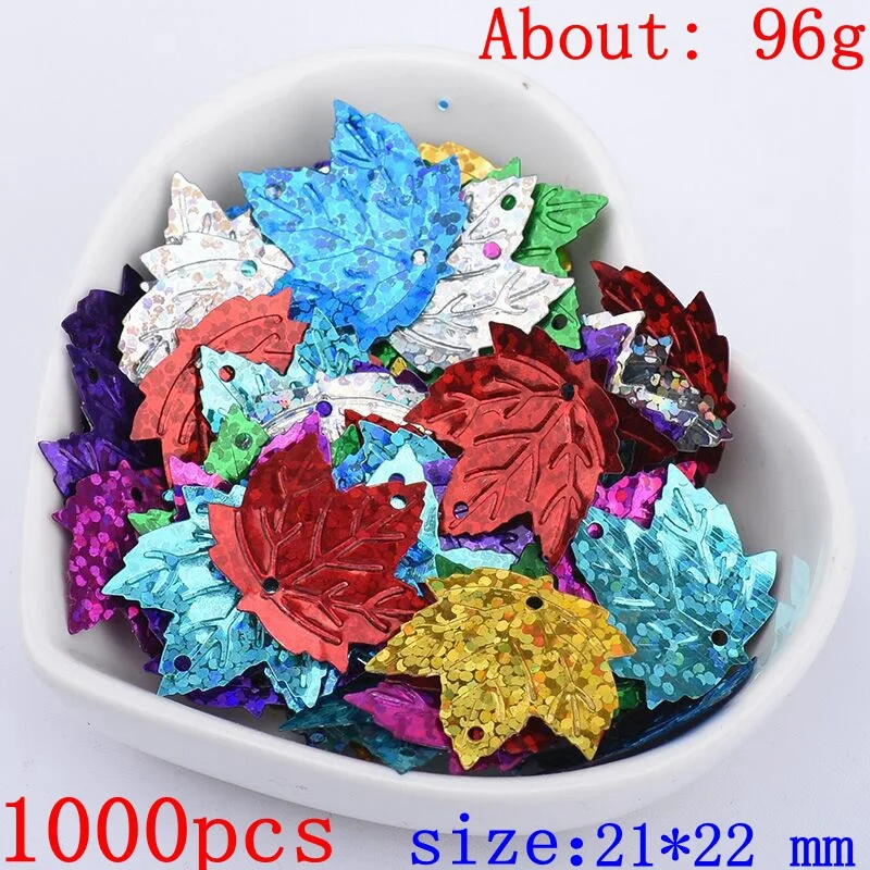 1000 PCS 21*22 mm maple leaf colorful shiny shiny PVC sequins costume jewelry DIY accessories 011002006
1000 PCS 21*22 mm maple leaf colorful shiny shiny PVC sequins costume jewelry DIY accessories 011002006