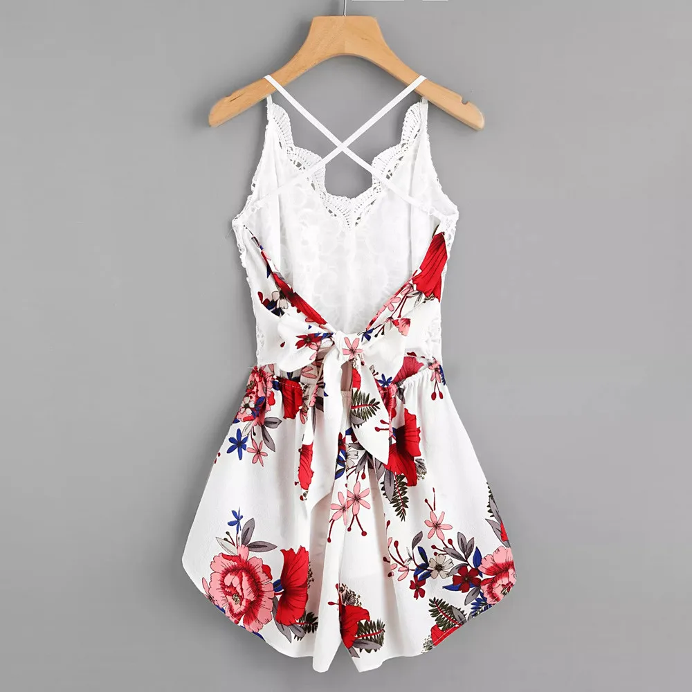 2019 women romper Crochet Lace Panel Bow Tie Back Florals Ladies Summer Shorts Jumpsuit combi pantalon femme Dropshipping#BY35
2019 women romper Crochet Lace Panel Bow Tie Back Florals Ladies Summer Shorts Jumpsuit combi pantalon femme Dropshipping#BY35