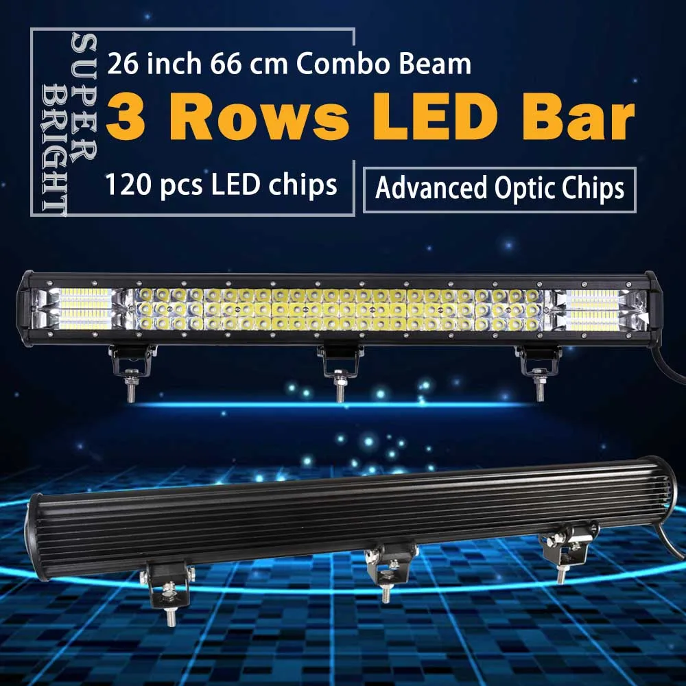 Real Power 26 Inch 3 Rows Led Work light Led Bar for Off Road 4x4 4WD ATV UTV SUV Driving Light Truck Led Light Bar Auto Lamp
Real Power 26 Inch 3 Rows Led Work light Led Bar for Off Road 4x4 4WD ATV UTV SUV Driving Light Truck Led Light Bar Auto Lamp