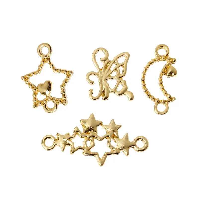 Trendy 2019 4Pcs Mini Size Moon Star Butterfly Blank UV Resin Frame Pendant Jewelry Making | Украшения и аксессуары