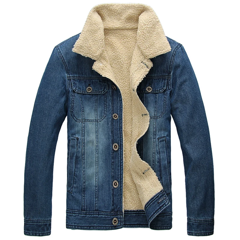 Winter Woolen Liner Man Jeans Denim Jacket Turn-down Collar Single Breasted Coat Thicken Warming Outerwear Fashion Men Clothing
Winter Woolen Liner Man Jeans Denim Jacket Turn-down Collar Single Breasted Coat Thicken Warming Outerwear Fashion Men Clothing