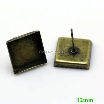 12mm Antique Bronze tone Plated Blank Earrings Base Square Deep Bezel tray Stud Earrings Post Settings Crafts Findings Wholesale
12mm Antique Bronze tone Plated Blank Earrings Base Square Deep Bezel tray Stud Earrings Post Settings Crafts Findings Wholesale