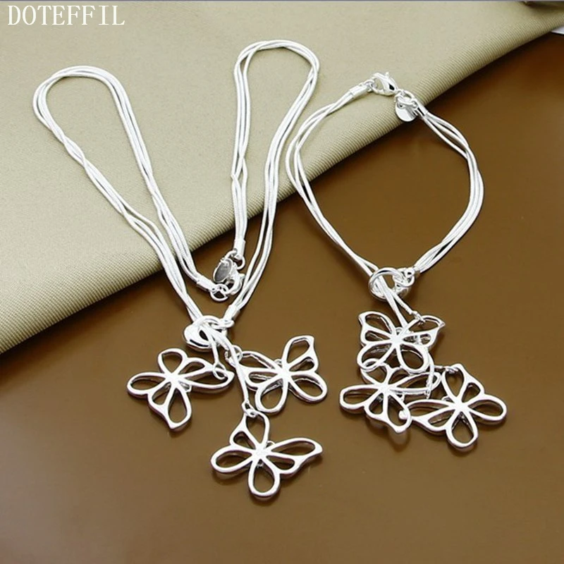 Free Shipping 925 Silver Jewelry Necklace Bracelet Three Butterfly Fashion Jewelry Bracelet Necklace Wholesale
Free Shipping 925 Silver Jewelry Necklace Bracelet Three Butterfly Fashion Jewelry Bracelet Necklace Wholesale