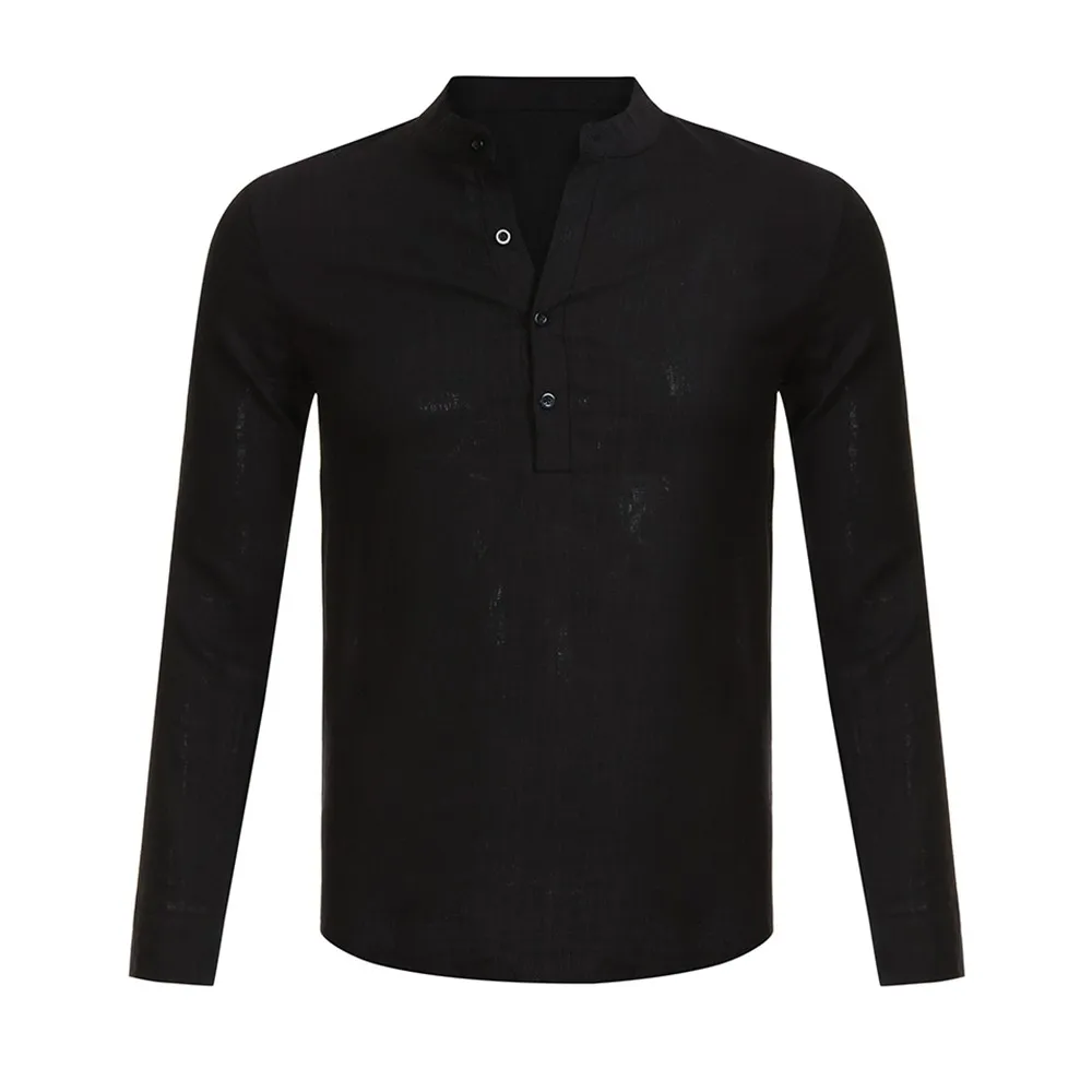 2019 NEW KLV Fashion Men Linen Long Sleeve V Neck Button Up Shirts Male Casual Business Fit Blouse 1219
2019 NEW KLV Fashion Men Linen Long Sleeve V Neck Button Up Shirts Male Casual Business Fit Blouse 1219