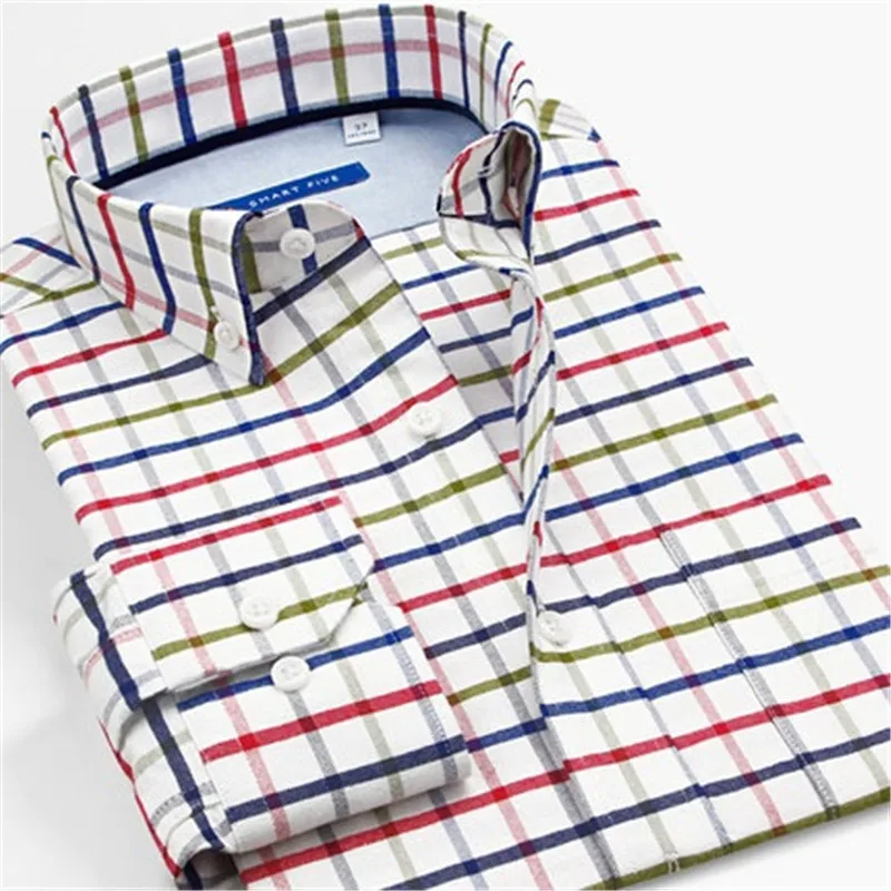 Smart Five Mens Shirts 100 Cotton Long Sleeve Slim Plaid Smart Casual Fashion 2018 New Big Size 5XL 6XL
Smart Five Mens Shirts 100 Cotton Long Sleeve Slim Plaid Smart Casual Fashion 2018 New Big Size 5XL 6XL