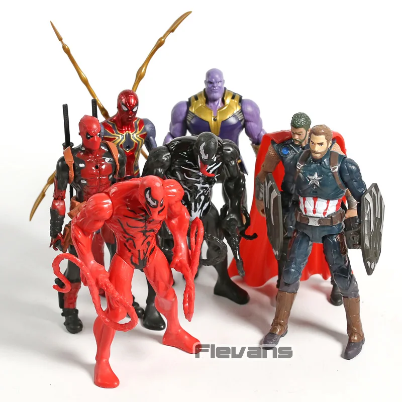 Marvel Carnage Deadpool Spiderman Venom Captain America Thor Thanos Action Figures Model Toys 7pcs/set
Marvel Carnage Deadpool Spiderman Venom Captain America Thor Thanos Action Figures Model Toys 7pcs/set